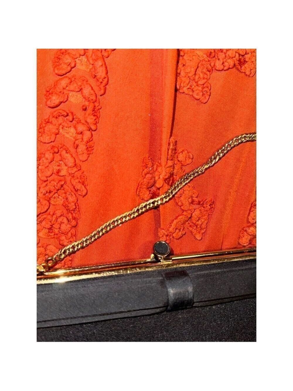 HL USA formal evening event black tie clutch hold chain black bow - Picture 15 of 15